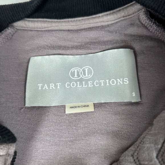 Tart Collection Women’s Small Gray Black Quilted Faux Leather Soft Full Zip Warm - Picture 2 of 11